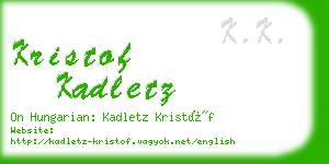 kristof kadletz business card